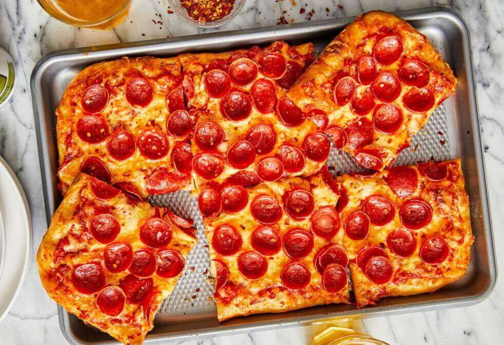 Backing Sheet Pepperoni Pizza