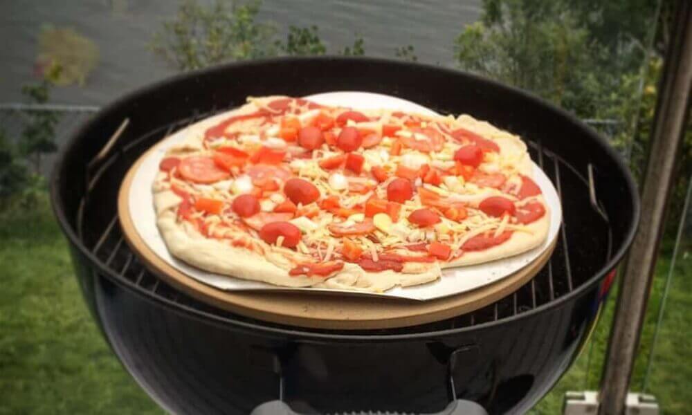 pizza stone on grill