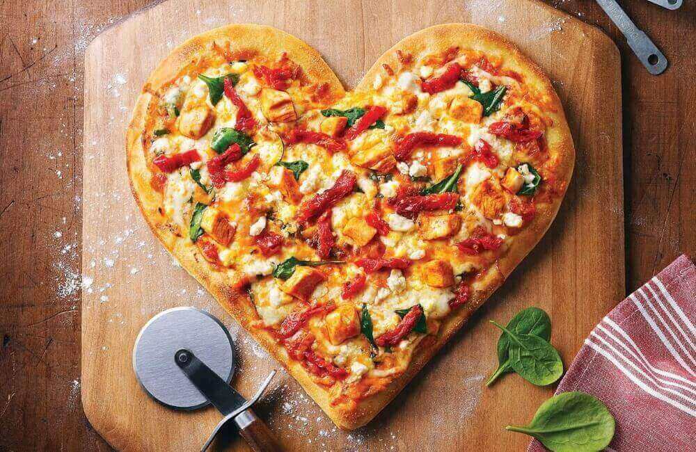 heart shaped pizza