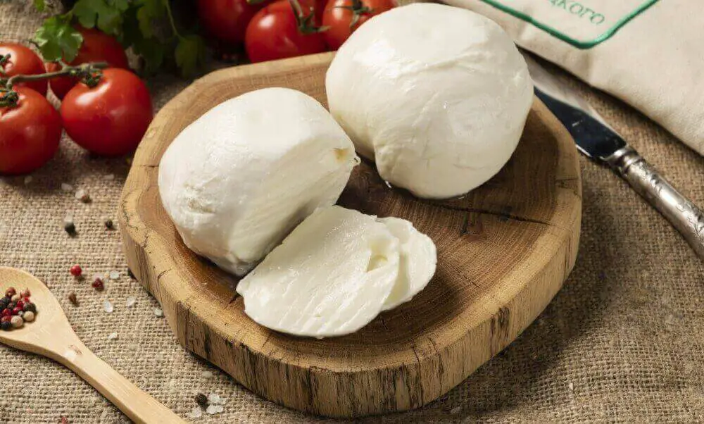 two mozzarella balls