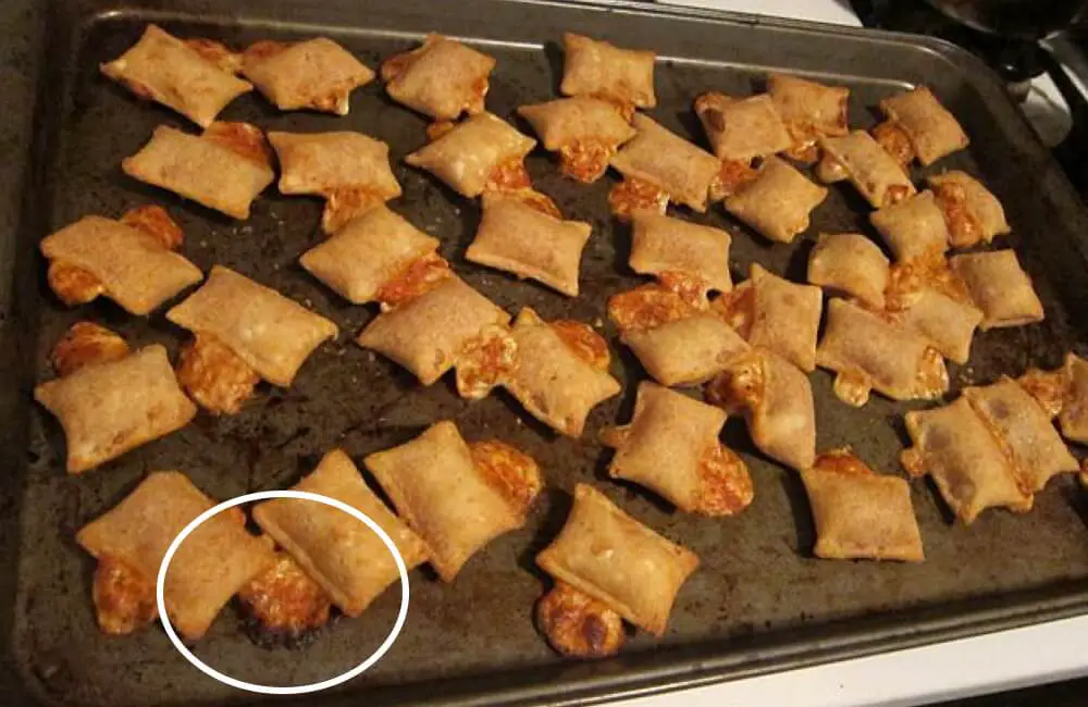 overcooked pizza rolls