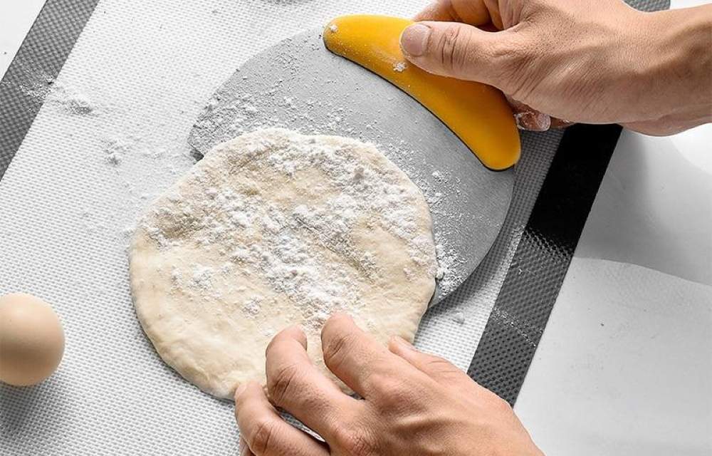 Use a Scraper to Handle Sticky Dough