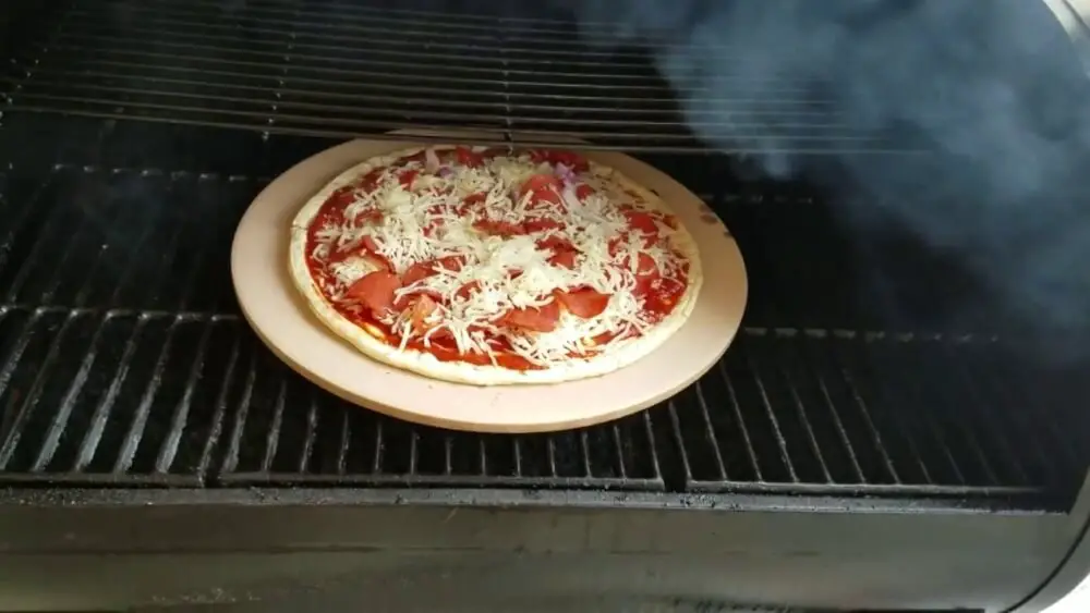 Frozen pizza on Pit Boss Pellet Grill