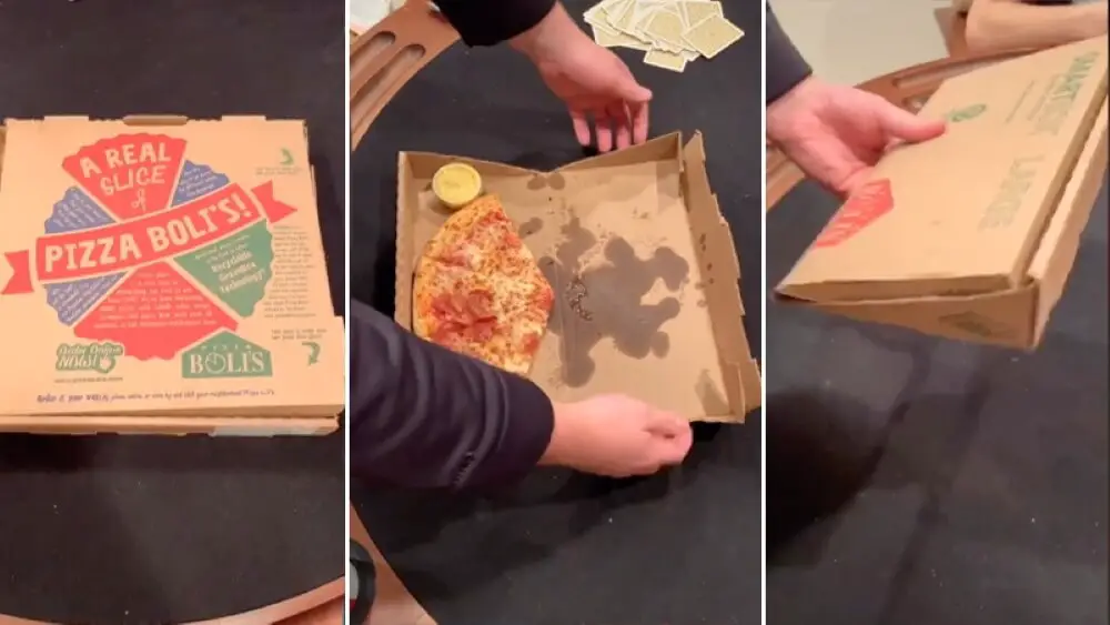 Tiktok video helps to fold pizza box to save fidge room